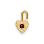 10ky January Synthetic Birthstone Heart Charm - Image 3