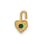 10ky May Green Crystal Birthstone Heart Charm - Image 3