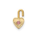 10ky October Synthetic Birthstone Heart Charm - Image 3