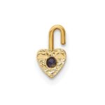 10ky June Synthetic Birthstone Heart Charm - Image 3