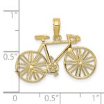 10K 3D Polished Bicycle Charm - Image 4