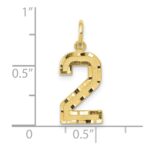 10ky Casted Medium Diamond-cut Number 2 Charm - Image 3