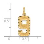 10ky Casted Medium Diamond-cut Number 9 Charm - Image 4
