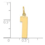 10k Medium Polished Number 1 Charm - Image 3