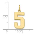 10k Medium Polished Number 5 Charm - Image 3