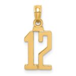 10K Number 12 Pendant