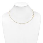 10k Large Sideways Curved Cross Necklace - Image 3