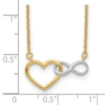 10kY & White Rhodium Heart with Infinity Symbol Necklace - Image 3