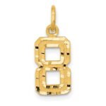 10ky Casted Small Diamond-cut Number 8 Charm