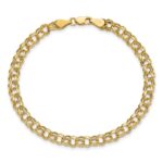 10k Lite 5mm Diamond-cut Double Link Charm Bracelet - Image 4