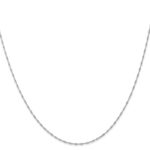 14K White Gold Carded 1mm Singapore with Spring Ring Clasp Chain - Image 2