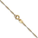 14K Carded 1mm Singapore with Spring Ring Clasp Chain - Image 3