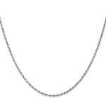 10k White Gold 1.6mm D/C Machine Made Rope Chain - Image 2