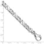 10k White Gold 6.7mm Hand-Polished Fancy Link Bracelet - Image 2