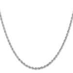 10k White Gold 2.75mm D/C Quadruple Rope Chain - Image 2