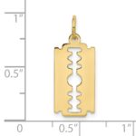 10k Polished Razor Blade Charm - Image 3