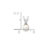 10k White Gold 4-5mm White Round Freshwater Cultured Pearl Pendant - Image 4
