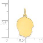 10K Plain Medium .018 Gauge Facing Right Engravable Boy Head Charm - Image 2