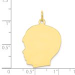 10K Plain Large .018 Gauge Facing Left Engravable Boy Head Charm - Image 2