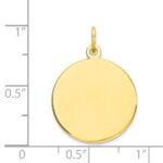 10K Plain .018 Gauge 17.75x17.75mm Circular Engravable Disc Charm - Image 2