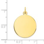 10K Plain .013 Gauge 19x19mm Circular Engravable Disc Charm - Image 2
