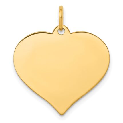 10k Plain .018 Gauge 21.7x18.8mm Heart Disc Charm