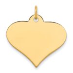 10k Plain .018 Gauge 24.8x19mm Engraveable Heart Disc Charm
