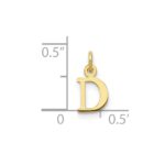 10KY Cutout Letter D Initial Charm - Image 2