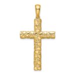 10K Nugget Cross Pendant