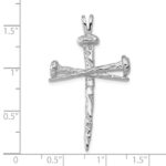 10k White Gold Cross Charm - Image 2