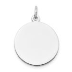 10K White Gold Plain .018 Gauge 17.75x17.75mm Circular Engravable Disc Charm