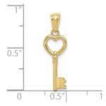 10K Polished Heart Key Charm - Image 3