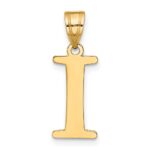 10K Polished Etched Letter I Initial Pendant - Image 3