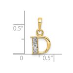 10K and Rhodium Diamond Initial D Pendant - Image 3