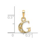 10K and Rhodium Diamond Initial G Charm - Image 3