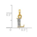 10K and Rhodium Diamond Initial L Charm - Image 3