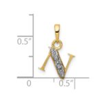 10K and Rhodium Diamond Initial N Charm - Image 3