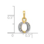 10K and Rhodium Diamond Initial O Charm - Image 3