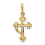 10K CZ Budded Cross w/Cross Dangle Pendant - Image 4