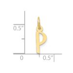 10k Small Slanted Block Initial P Charm - Image 3