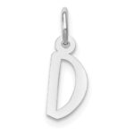 10k White Gold Small Slanted Block Initial D Charm