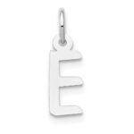 10k White Gold Small Slanted Block Initial E Char