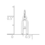 10k White Gold Small Slanted Block Initial H Char - Image 2
