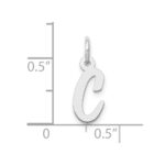 10k White Gold Small Script Initial C Charm - Image 2