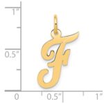 10K Medium Script Letter F Initial Charm - Image 4