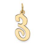 10k Large Script Letter E Initial Charm - Image 3