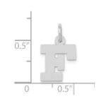 10k White Gold Small Block Initial F Charm - Image 2
