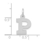 10k White Gold Small Block Initial P Charm - Image 2