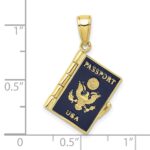 10K Enamel 3-D Passport Pendant - Image 3