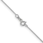 14K White Gold Carded .5mm Box Link with Spring Ring Clasp Chain - Image 3